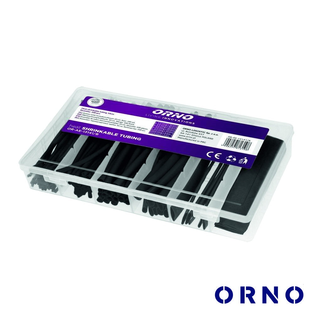 Conjunto De Tubos Manga Termoretráctil Preto 100Pcs Orno - Tauu.pt