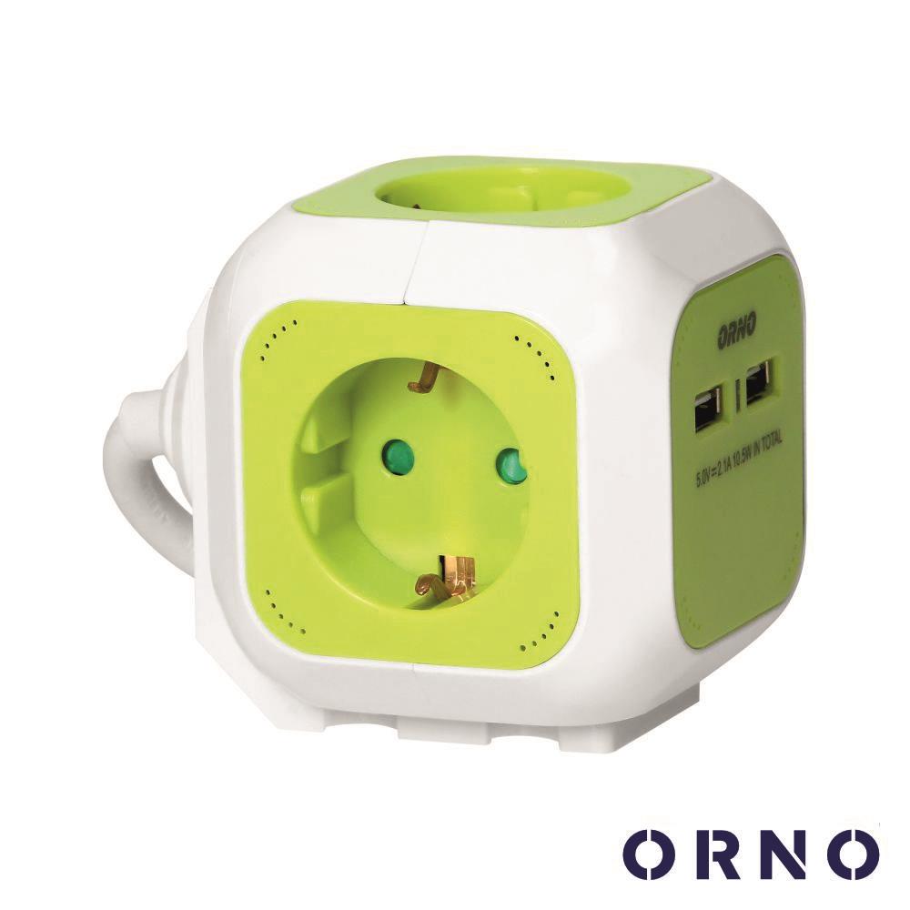Tomada Elétrica C/ 4 Saídas E 2 Usb-A 1.4M Orno - Tauu.pt