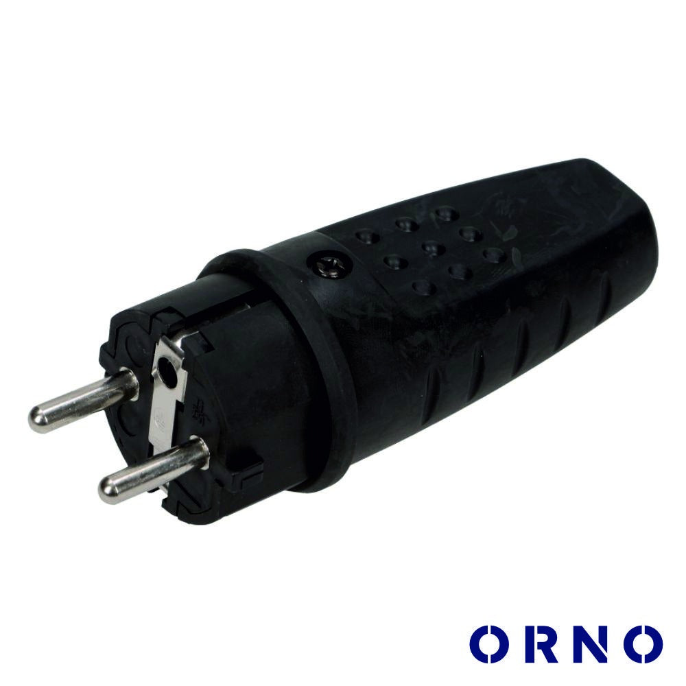 Ficha Schuko Macho 16A Preta Orno - Tauu.pt