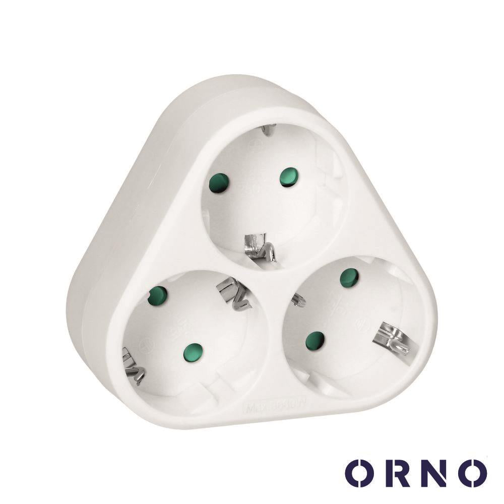 Ficha Elétrica Adaptadora 3X Schuko Orno - Tauu,pt