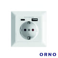 Tomada Elétrica C/ 1 Porta Usb-A + 1 Porta Usb-C Orno - Tauu.pt