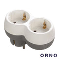 Ficha Elétrica Adaptadora 2X Schuko Branco Orno - Tauu,pt