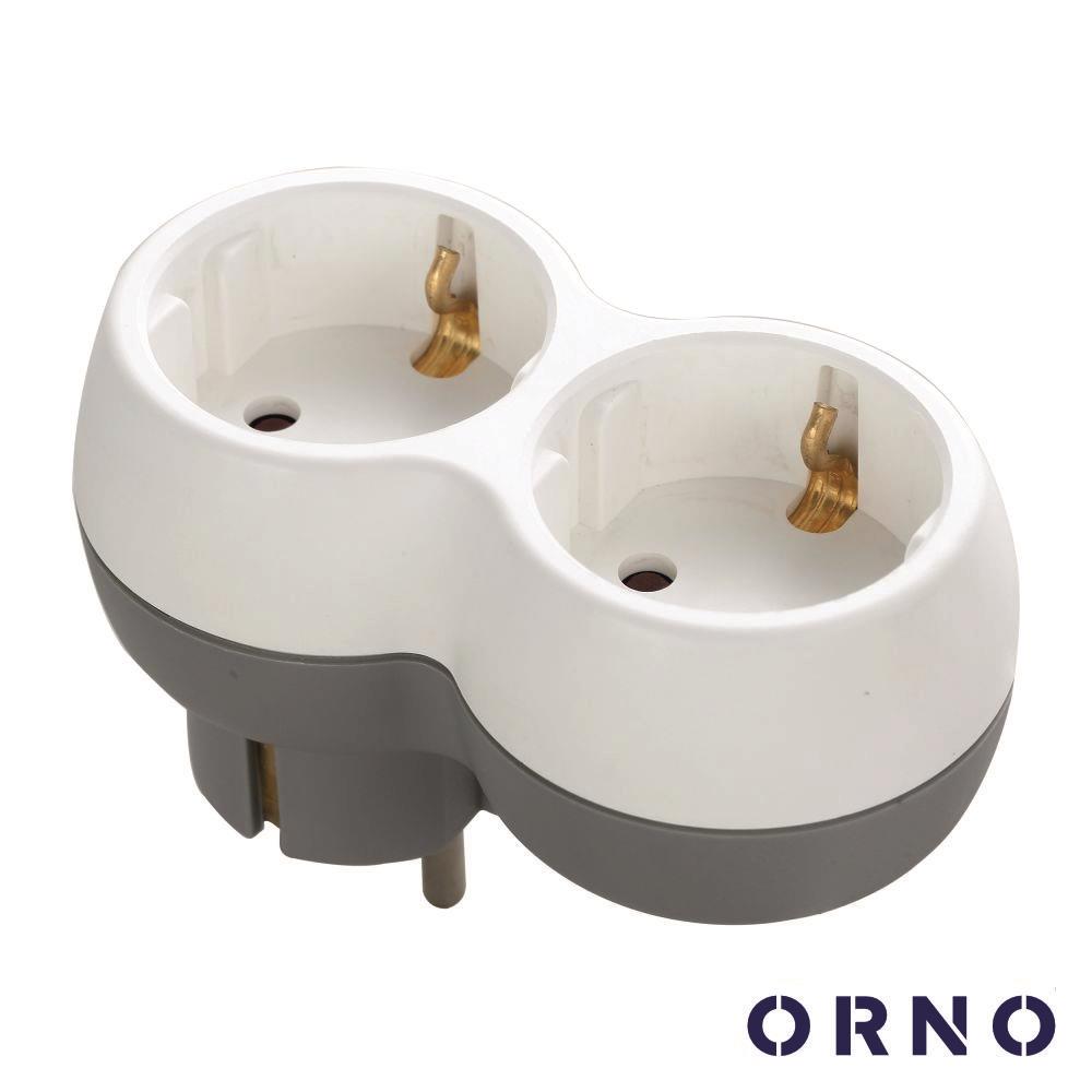 Ficha Elétrica Adaptadora 2X Schuko Branco Orno - Tauu,pt