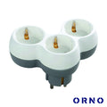 Ficha Elétrica Adaptadora 3X Schuko Branco Orno - Tauu.pt