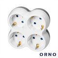 Ficha Elétrica Adaptadora 4X Schuko Branco Orno - Tauu,pt