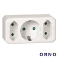 Ficha Elétrica Adaptadora 1X Schuko 2X Ac Plana Orno - Tauu,pt