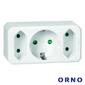 Ficha Elétrica Adaptadora 1X Schuko 2X Ac Plana Orno - Tauu.pt