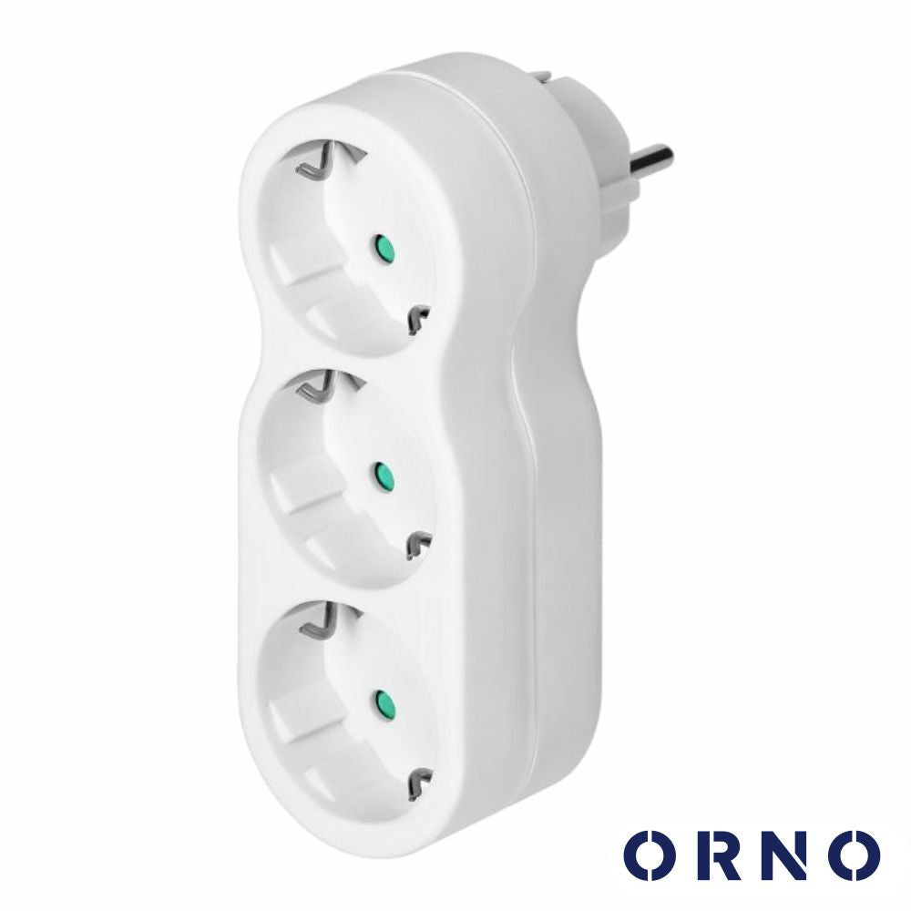 Ficha Elétrica Adaptadora 3X Schuko Ip20 Orno - Tauu.pt