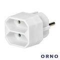Ficha Elétrica Adaptadora 2X Ac Plana Orno - Tauu.pt