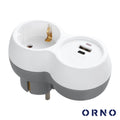 Ficha Elétrica Adaptadora 1X Schuko 2X Usb Orno - Tauu,pt