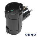Ficha Elétrica Adaptadora 2X Schuko 16A 3680W Preto Orno - Tauu.pt