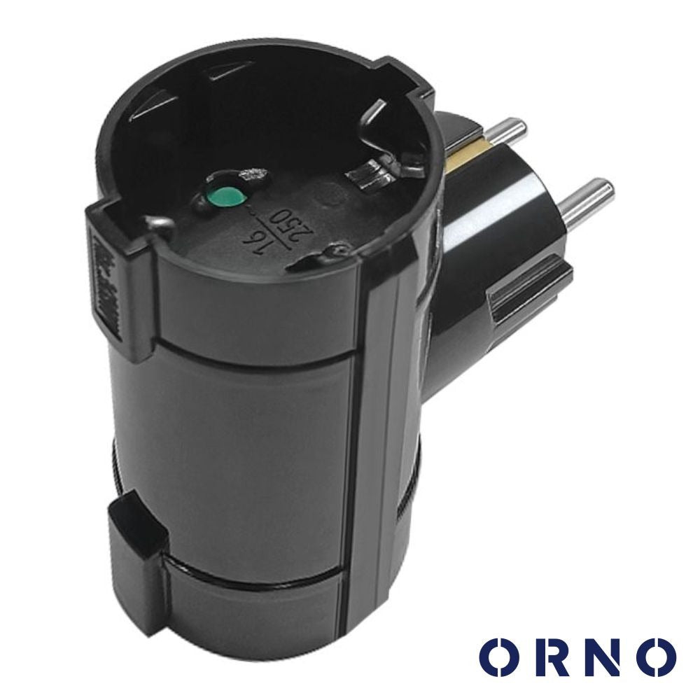 Ficha Elétrica Adaptadora 2X Schuko 16A 3680W Preto Orno - Tauu.pt