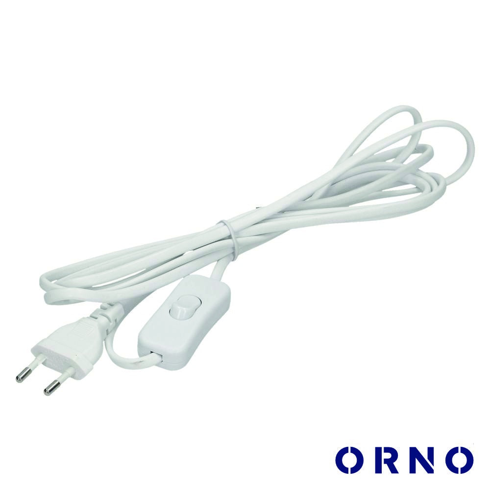 Cabo Alimentação C/ Interruptor 3M Branco Orno - Tauu.pt
