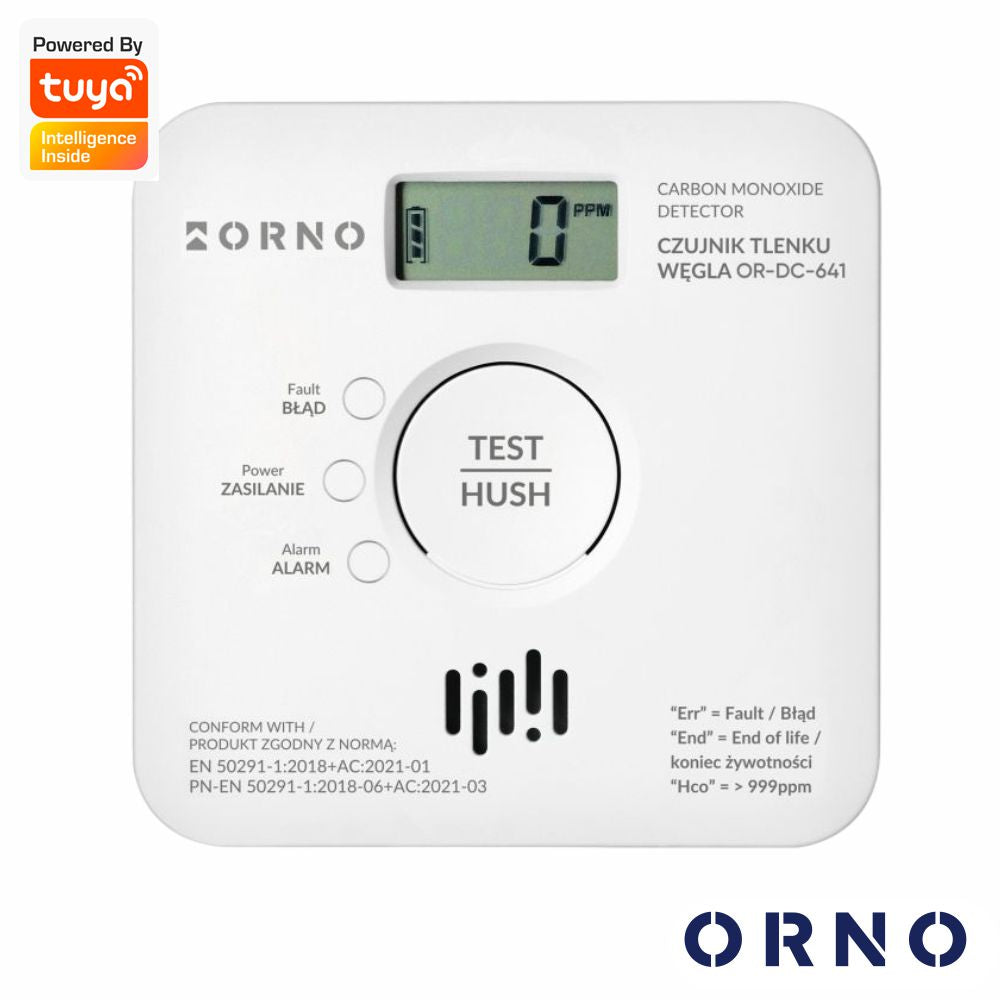 Detetor De Monóxido Carbono C/ Alarme Wi-Fi Tuya Orno - Tauu.pt