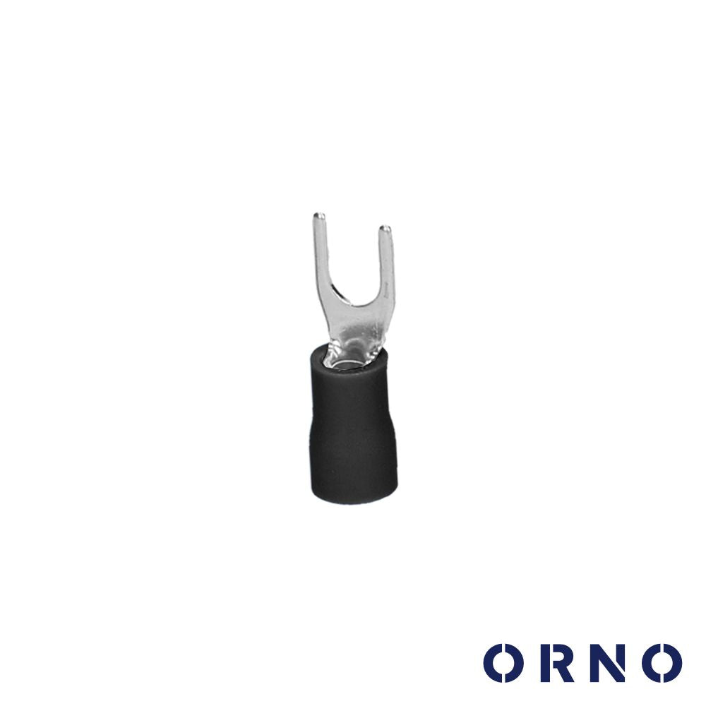 Terminal Forquilha Isolado 2.5Mm 25X Preto Blister Orno - Tauu.pt