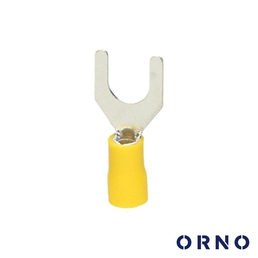 Terminal Forquilha Isolado 6Mm 25X Amarelo Blister Orno - Tauu.pt