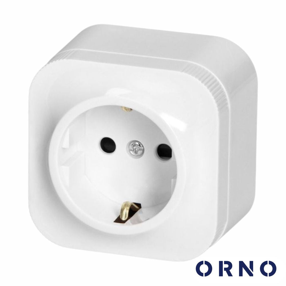 Tomada Elétrica Superfície 1X Schuko Orno - Tauu,pt