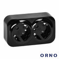 Tomada Elétrica Superfície 2X Schuko Preta Ip20 Orno - Tauu,pt