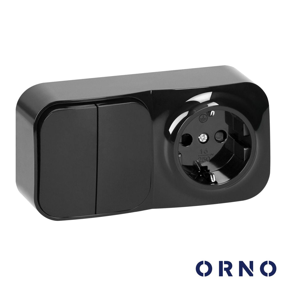 Tomada Elétrica 1X Schuko C/ Interruptor Duplo Superfície - Tauu.pt