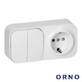 Tomada Elétrica 1X Schuko C/ Interruptor Duplo Superfície - Tauu,pt