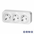 Tomada Elétrica Superfície 3X Schuko Orno - Tauu,pt