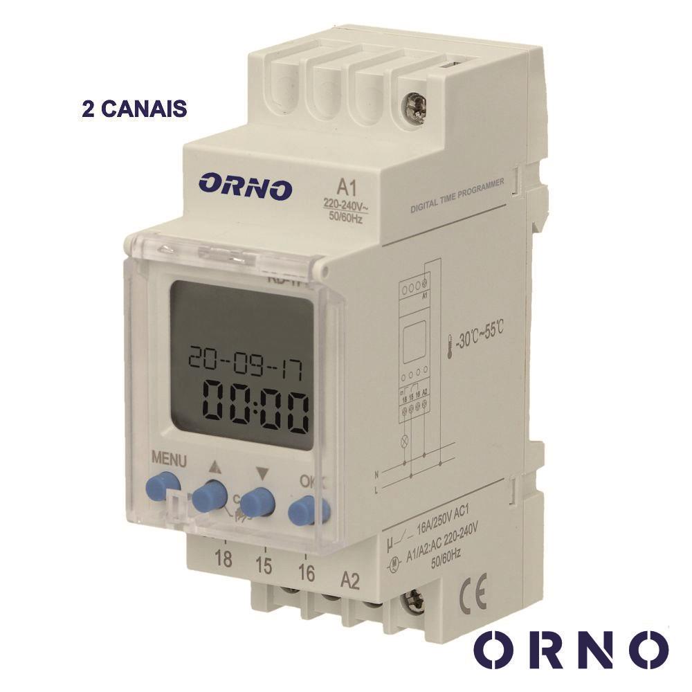 Temporizador Semanal Digital 16A 230V P/ Calha Din Orno - Tauu.pt