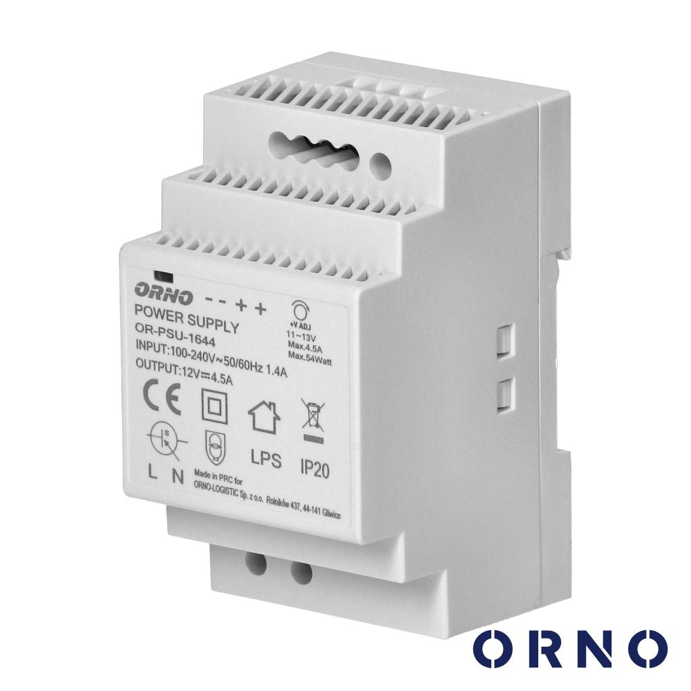 Fonte De Alimentação 12Vdc 4.5A 54W Din Orno - Tauu.pt