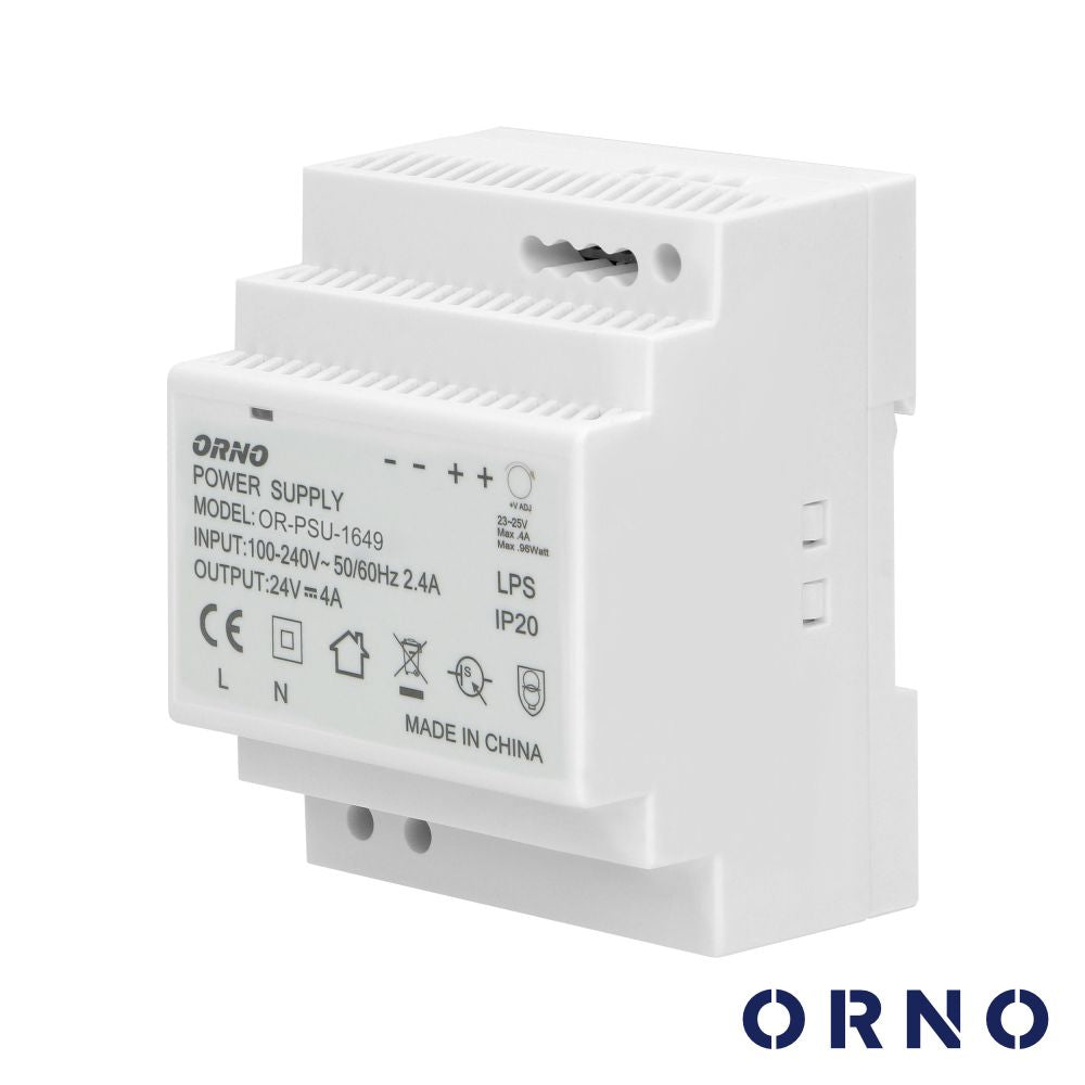 Fonte De Alimentação 24Vdc 4A 100W Din Orno - Tauu.pt