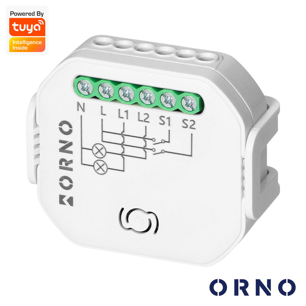 Módulo Relé 2 Canais 2300W 10A Wifi+Bt Tuya Orno - Tauu.pt