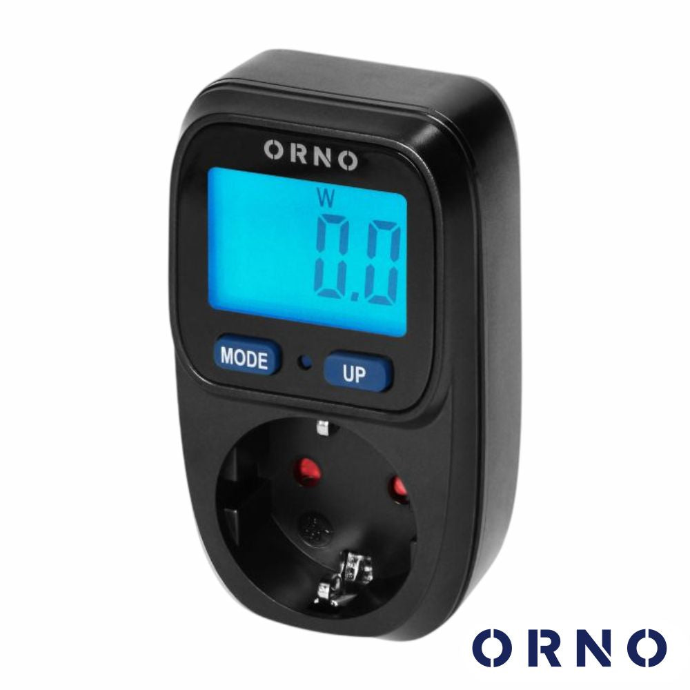 Contador De Energia 230V/16A C/ Tomada Preto Orno - Tauu.pt
