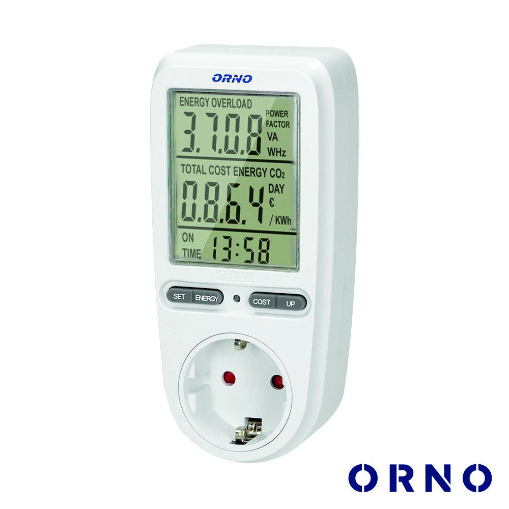 Contador De Energia 230V/16A C/ Tomada Orno - Tauu.pt