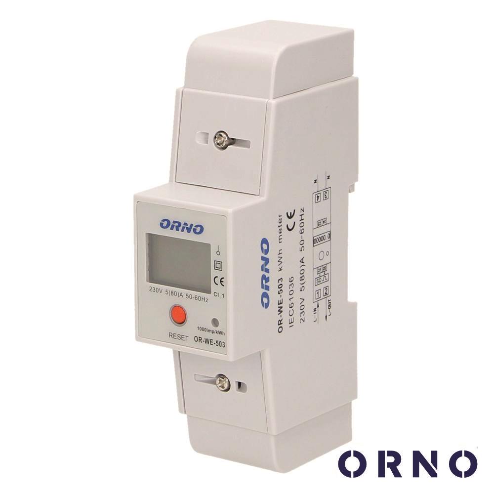 Contador De Energia 230V/80A 2 Módulos P/ Calha Din Orno - Tauu.pt