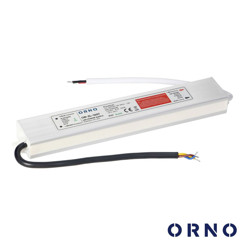 Fonte De Alimentação P/ Fitas Led 12V 100W 8,5A Ip67 Orno - Tauu,pt