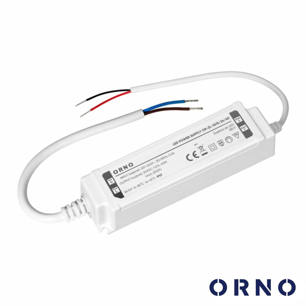 Fonte De Alimentação P/ Fitas Led 24V 40W 1.67A Ip67 Orno - Tauu.pt