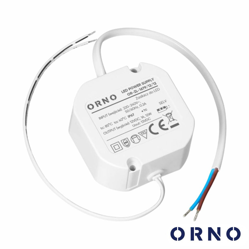 Fonte De Alimentação Embutir P/ Fitas Led 12V 12W 1A Orno - Tauu,pt