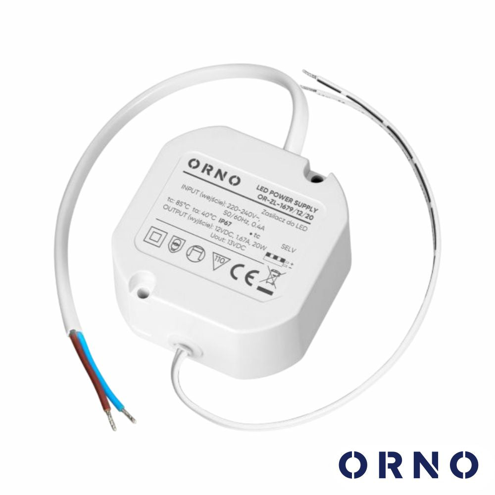 Fonte De Alimentação Embutir P/ Fitas Led 12V 20W 1,67A Orno - Tauu,pt