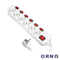 Extensão Elétrica 3G1,5 6Xschuko C/ Interruptores 1,5M Orno - Tauu,pt