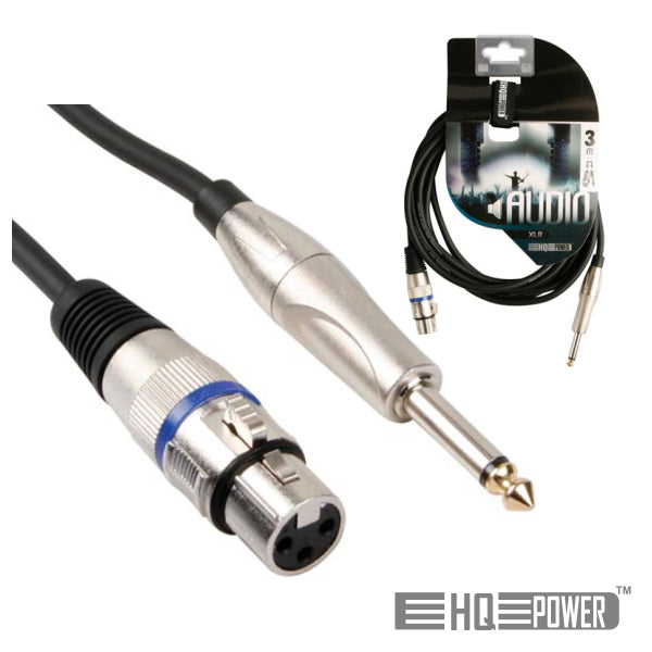 Cabo Xlr 3P Fêmea / Jack 6.35Mm Macho 3M Mn Hq Power - Tauu.pt