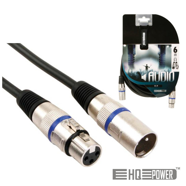 Cabo Xlr 3P Macho / Xlr 3P Fêmea 6M Hq Power - Tauu.pt