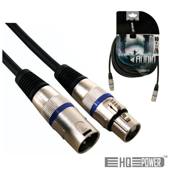 Cabo Xlr 3P Macho / Xlr 3P Fêmea 10M Hq Power - Tauu.pt