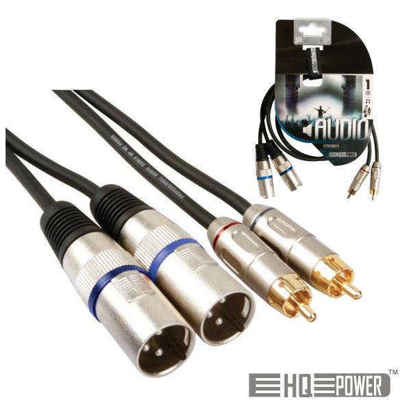 Cabo 2-Xlr 3P Macho / 2-Rca Macho 1M Hq Power - Tauu,pt
