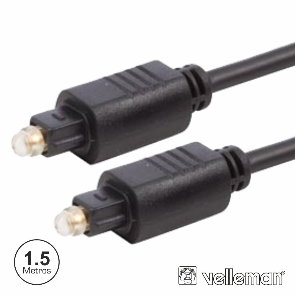 Cabo Fibra Óptica Toslink-Toslink M/ M 1.5M Velleman - Tauu.pt