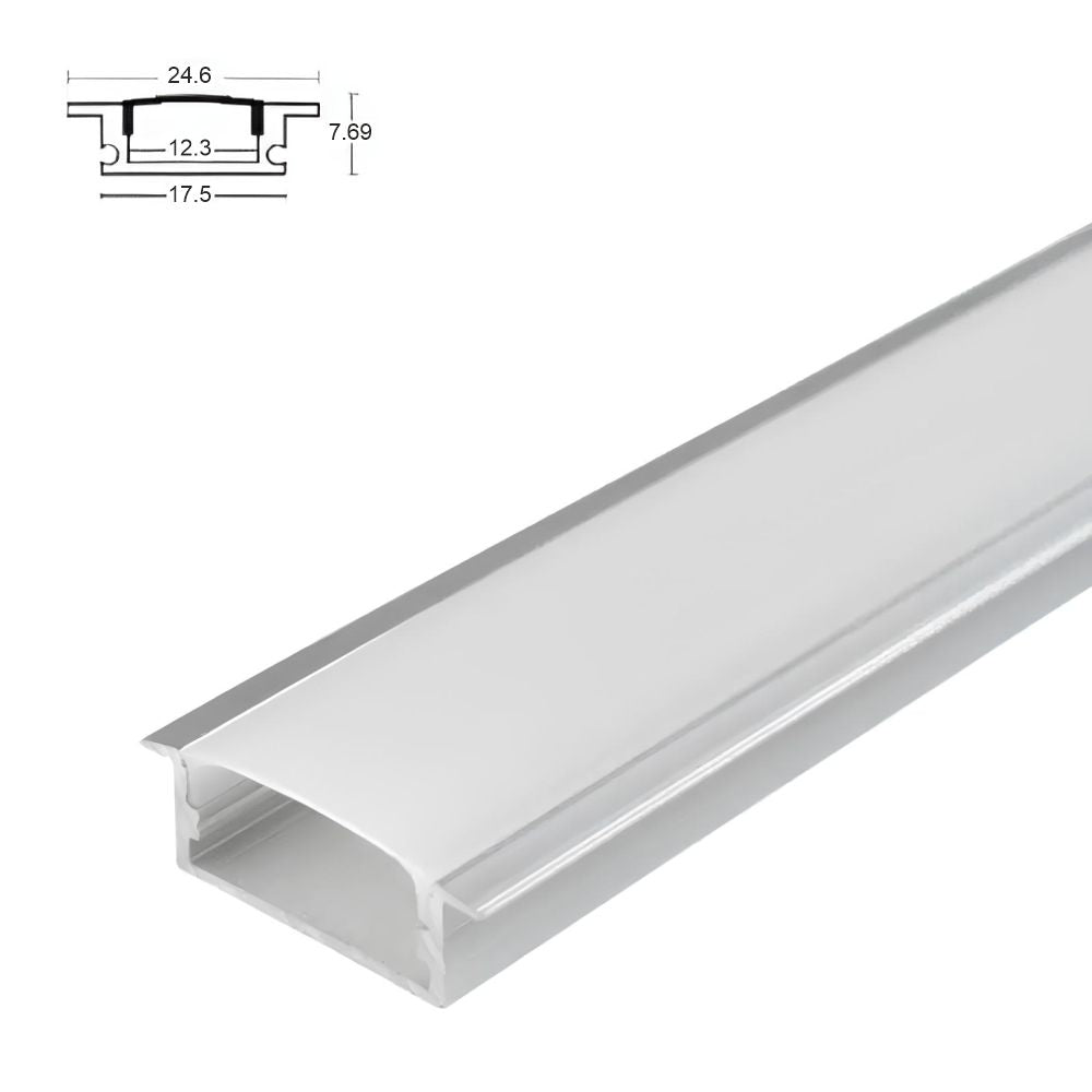 Perfil De Alumínio C/ Abas P/ Fita Led 2M Prok - Tauu,pt