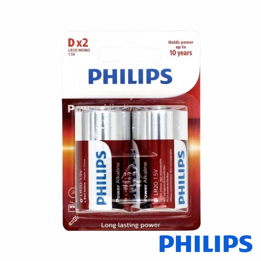Pilha Alcalina Lr20/D 1,5V 2X Power Life Philips - Tauu,pt