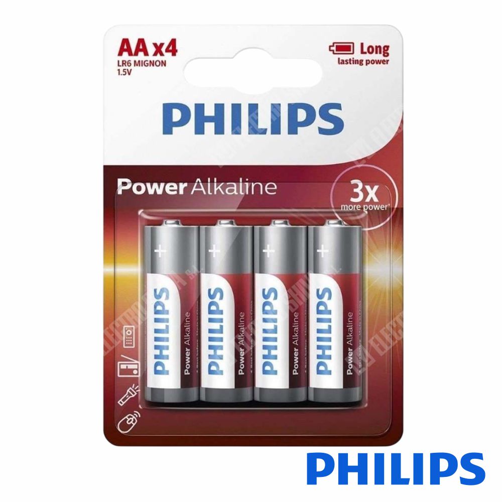 Pilha Alcalina Lr6/Aa 1,5V 4X Power Life Philips - Tauu.pt