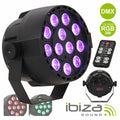 Projetor Par C/ 12 Leds Rgb 3W Abs Comando Mic Dmx Ibiza - Tauu.pt