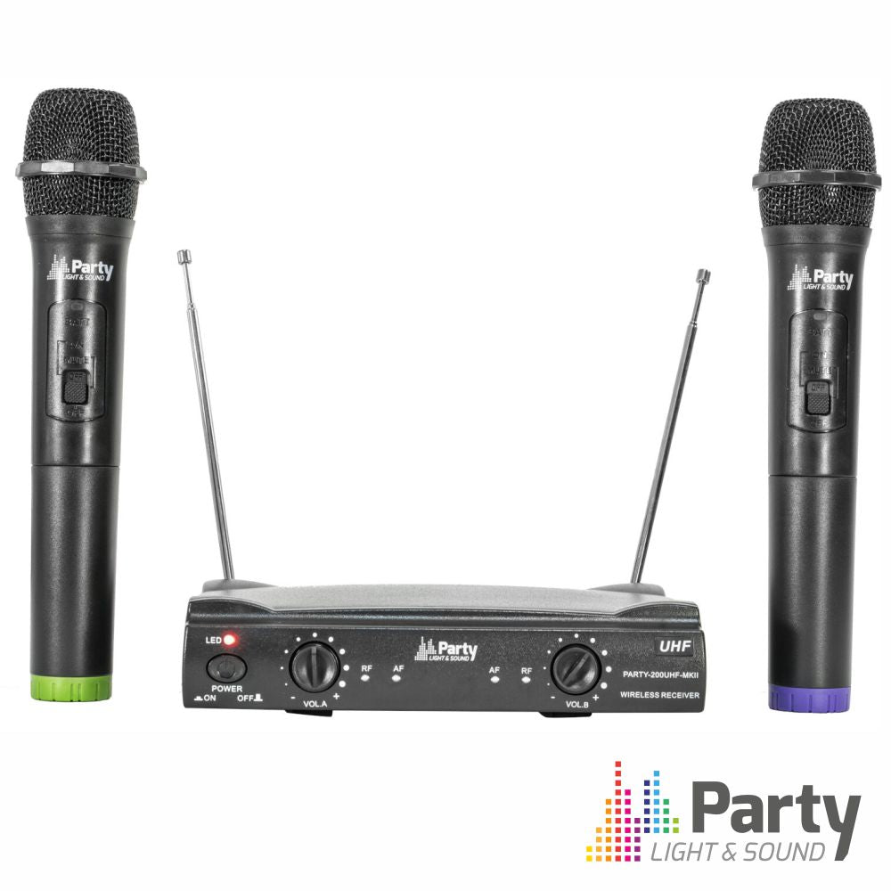 Central Microfone S/ Fios 2 Canais Uhf 863,2/864,2Mhz Party - Tauu,pt