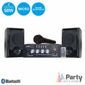 Conjunto Karaoke Amplificador 2X50W 2 Colunas Mic Bt Party - Tauu,pt