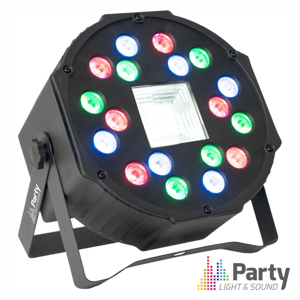 Projetor Par C/ 18 Leds Strobe Dmx Party - Tauu.pt