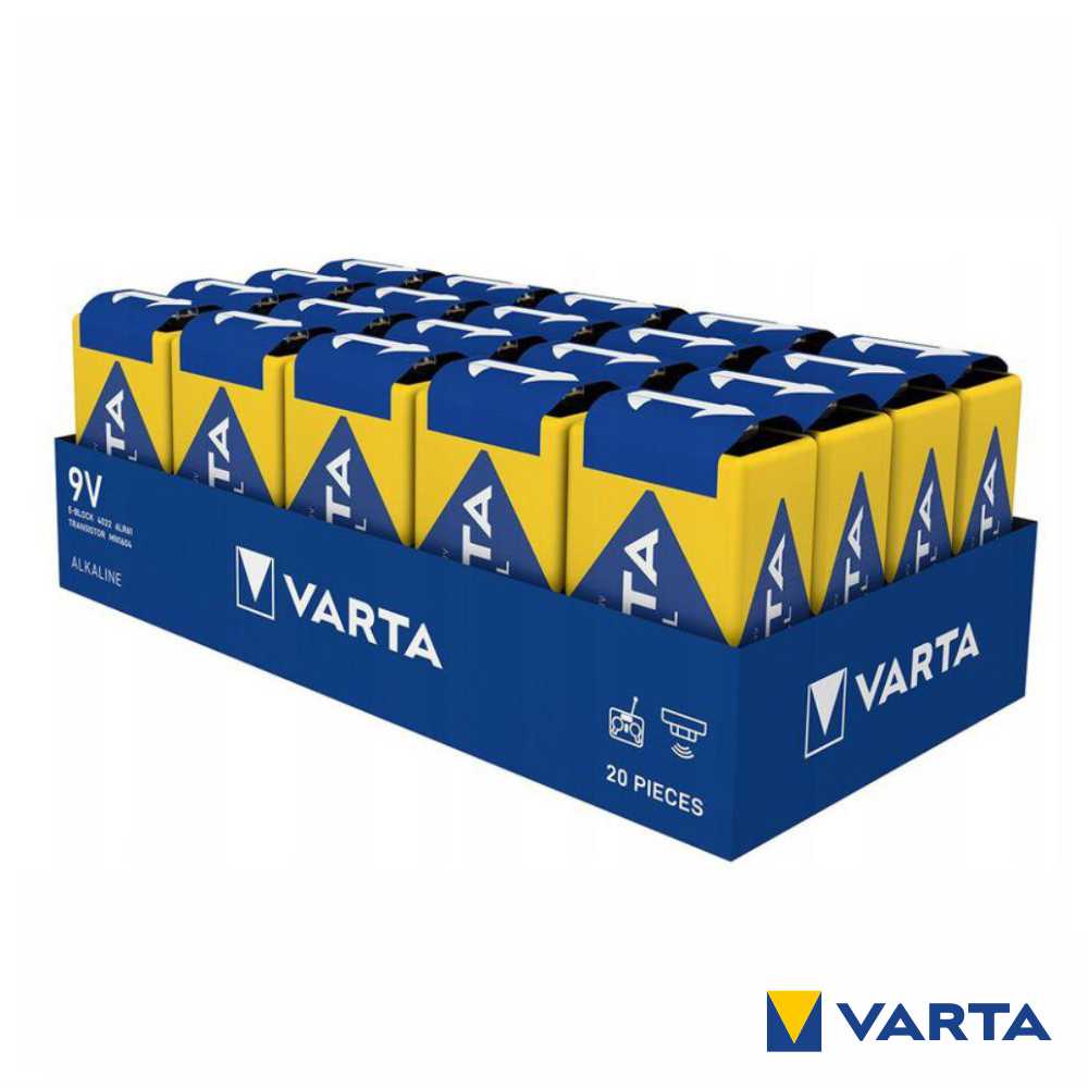 Pilha Alcalina 9V/6Lr61 20X Industrial Varta - Tauu,pt